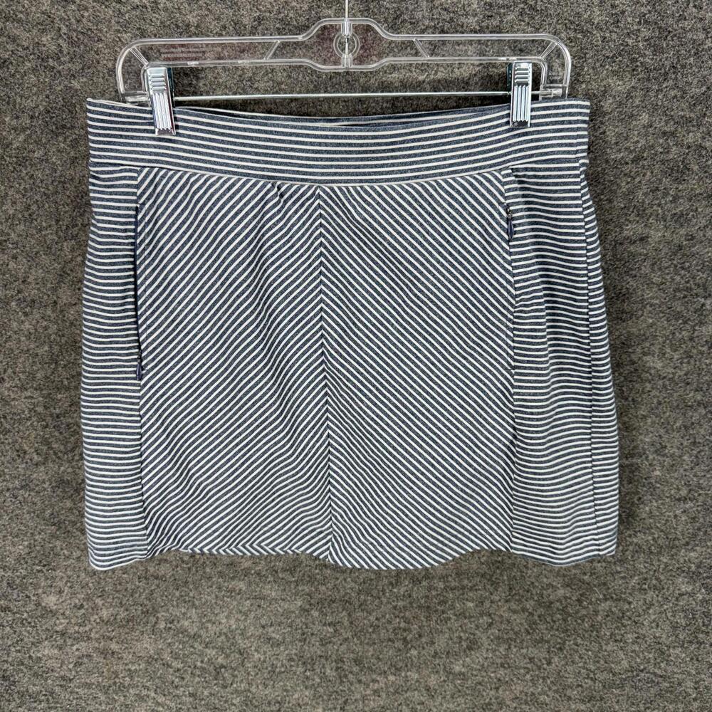 Talbots Skort Women M Medium Blue Striped Mini Short Zipper Mid Rise Casual